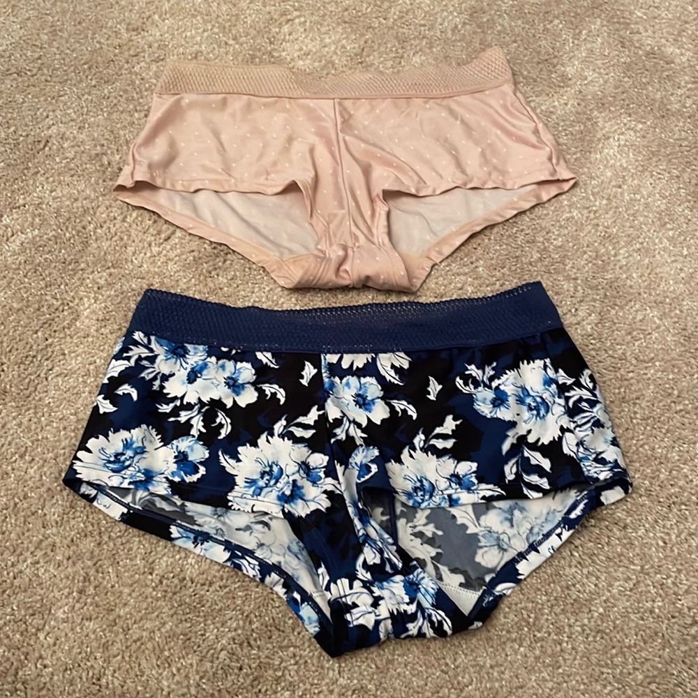 MAIDENFORM BOY SHORT PANTIES WITH LACE WAISTBAND